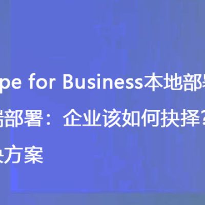 Skype for Business本地部署 vs 云端部署：企业该如何抉择？--解决方案//世耕通信  即时通讯（IM）私有化部署