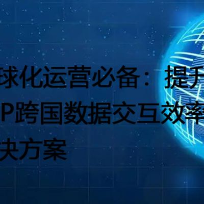 全球化运营必备：提升ERP跨国数据交互效率-- 解决方案//世耕通信全球ERP、OA办公专网专线