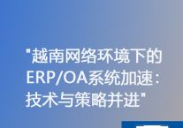 越南网络环境下的ERP/OA系统慢 加速：技术与策略并进​？？？？？解决方案//世耕通信ERP、OA专网服务商