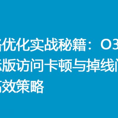 网络优化实战秘籍：O365国际版访问卡顿与掉线问题的高效策略？？？解决方案//世耕通信全球办公专网专线