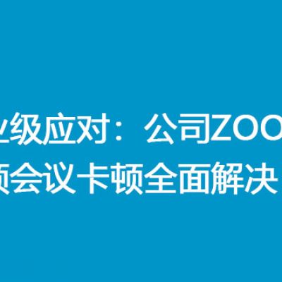 企业级应对：公司ZOOM视频会议卡顿全面解决？？？解决方案//世耕通信全球Zoom视频会议专网专线