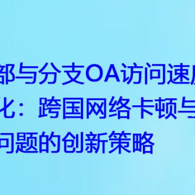 总部与分支OA访问速度优化：跨国网络卡顿与延迟问题的创新策略？解决方案//世耕通信全球ERP、OA办公专网专线
