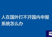 人在国外打不开国内申报系统怎么办  ？？？解决方案//世耕通信全球办公专网专线