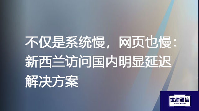 不仅是系统慢，网页也慢：新西兰访问国内明显延迟--解决方案//世耕通信全球办公专网专线